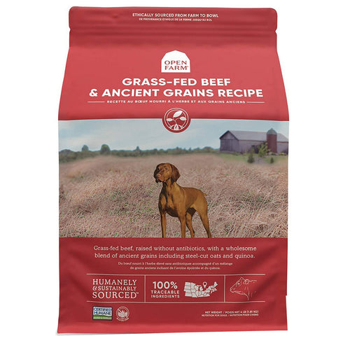 Open Farm Ancient Grains Grass-Fed Beef Dry Dog Food 22lb - Poudre Pet and Feed Supply